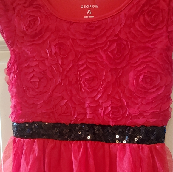 Girls Red Dress Size 7/8 - Picture 2 of 4